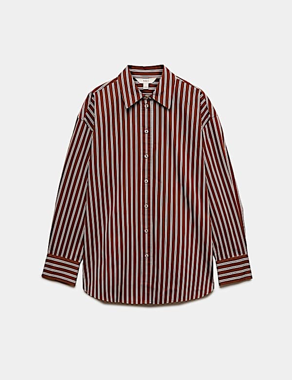 Pure Cotton Oversized Striped Shirt - CY
