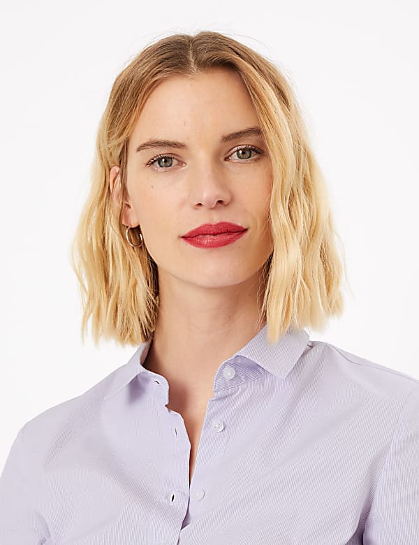 Cotton Rich Striped Fitted Shirt