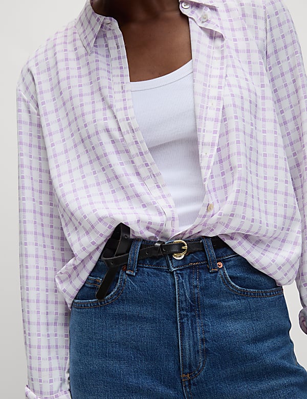 Printed Collared Button Through Shirt
