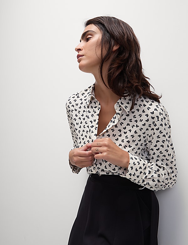 Printed Collared Button Through Shirt