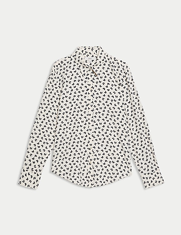 חולצה מכופתרת עם צווארון, כפתורים לכל האורך והדפס - IL