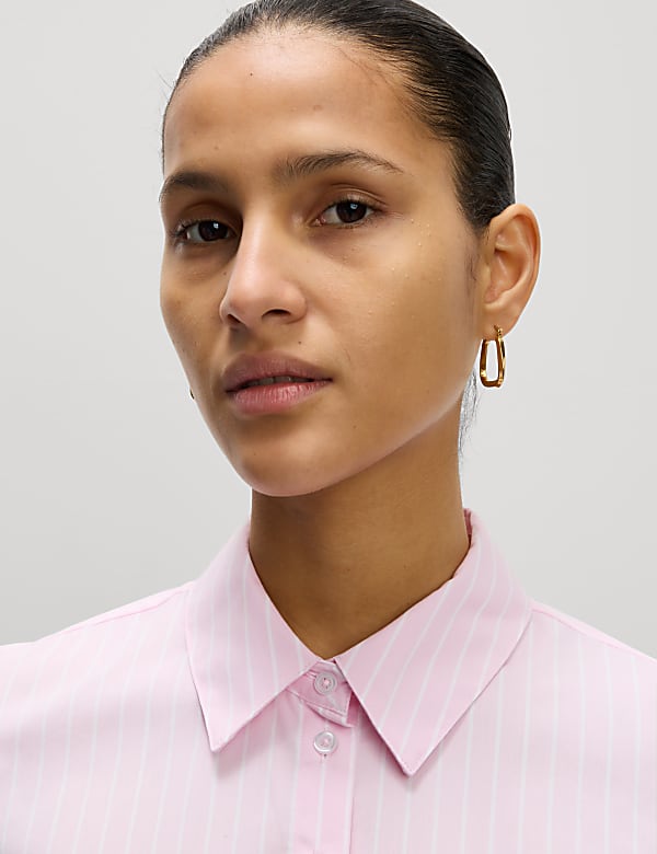 Chemise ajustée en coton à rayures - CH