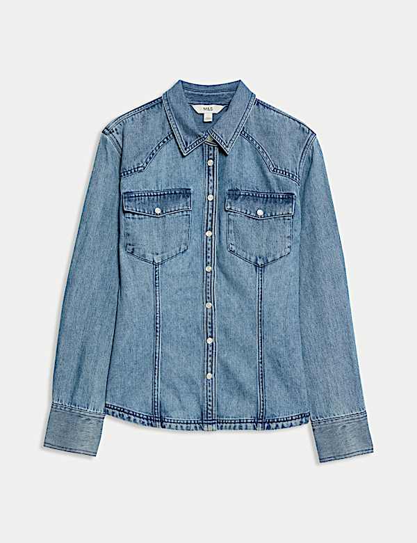 Cowboy-overhemd van denim - BE