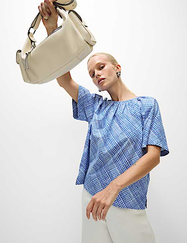 Pure Cotton Tie Back Detailing Blouse