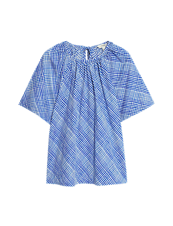 Pure Cotton Tie Back Detailing Blouse