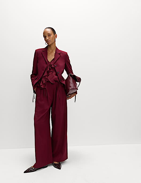 Tie Neck Ruffle Blouse