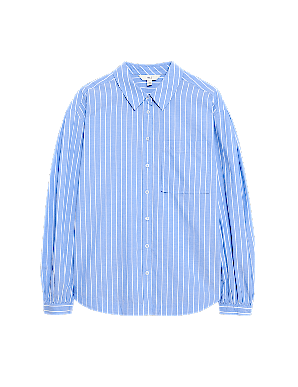 Pure Cotton Striped Boxy Shirt