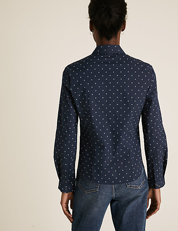 Geometric Fitted Long Sleeve Shirt