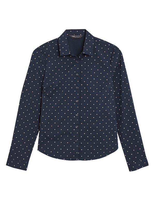 Geometric Fitted Long Sleeve Shirt