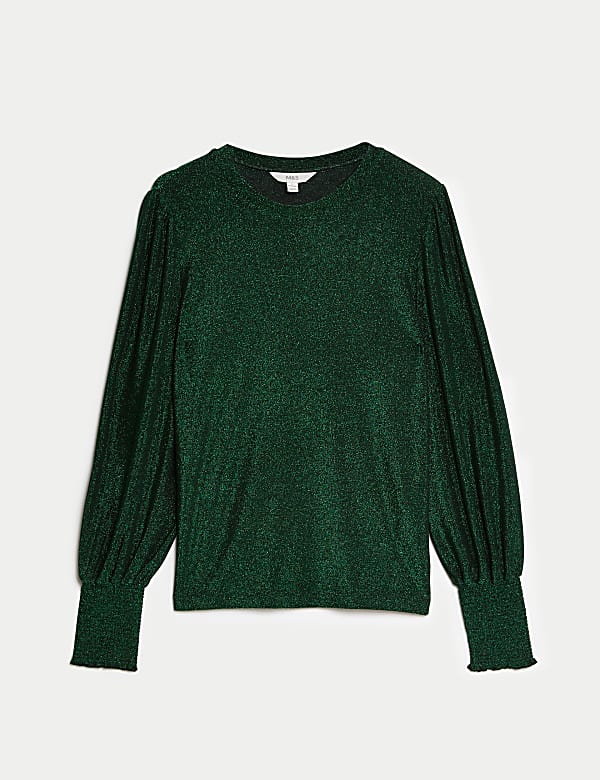 Jersey Sparkly Round Neck Blouse - JP