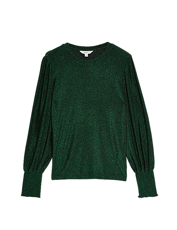 Jersey Sparkly Round Neck Blouse