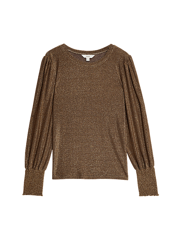 Jersey Sparkly Round Neck Blouse