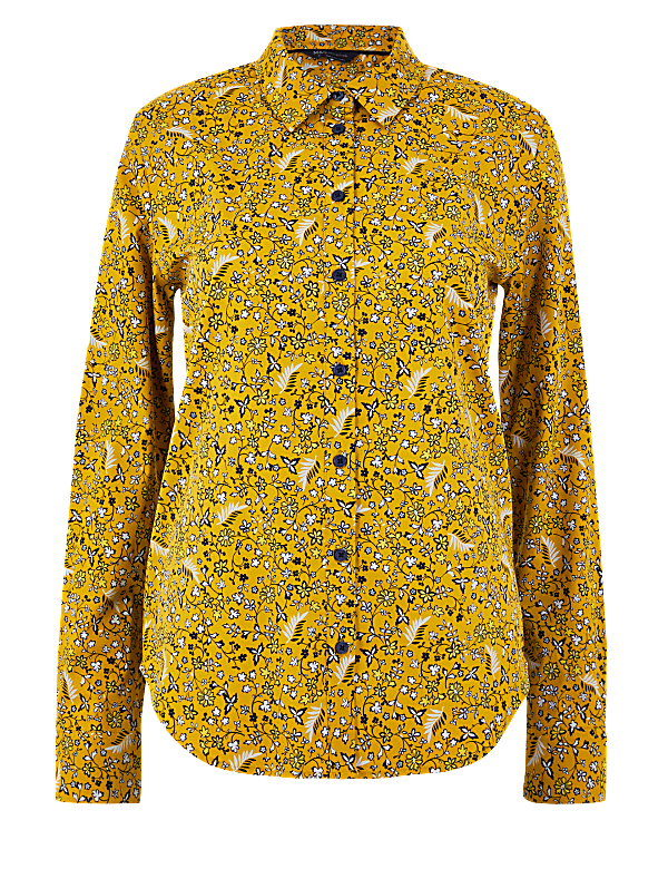 Pima Cotton Floral Print Shirt