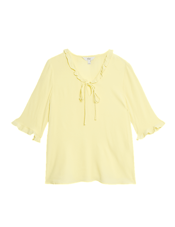 V-Neck Frill Detail Blouse