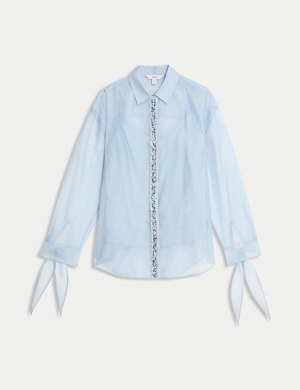 Beaded Tie Detail Shirt - SK