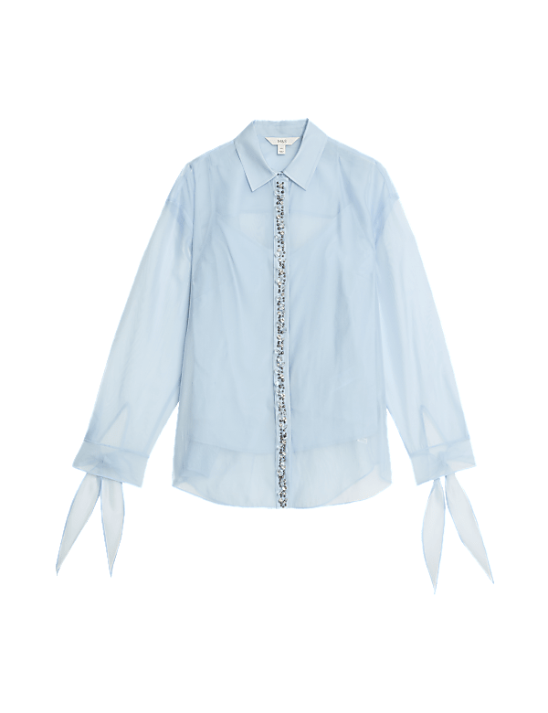 Beaded Tie Detail Shirt
