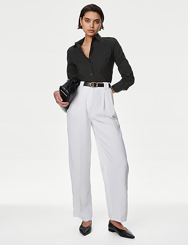 Cotton Rich Fitted Collared Shirt