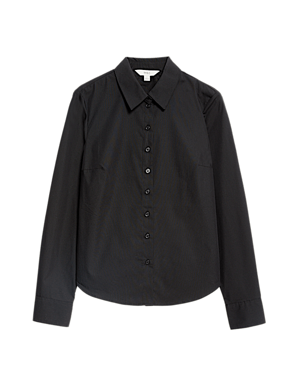Cotton Rich Fitted Collared Shirt