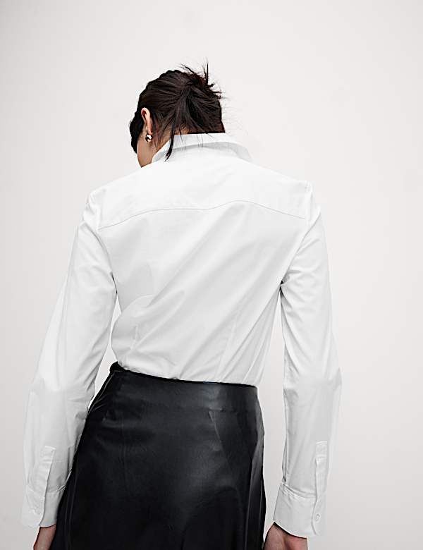 Cotton Rich Fitted Collared Shirt
