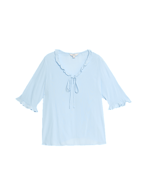 V-Neck Frill Detail Blouse