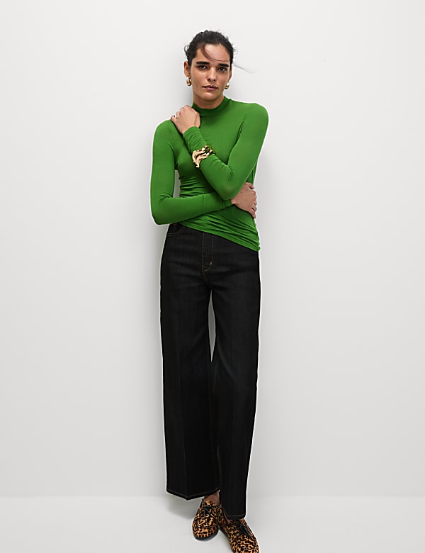 Modal Rich High Neck Regular Fit Top