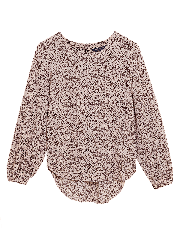 Spot Print Long Sleeve Top