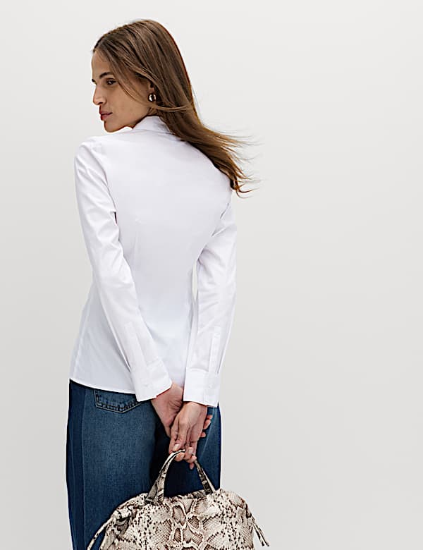 Cotton Rich Collared Fitted Shirt - FR