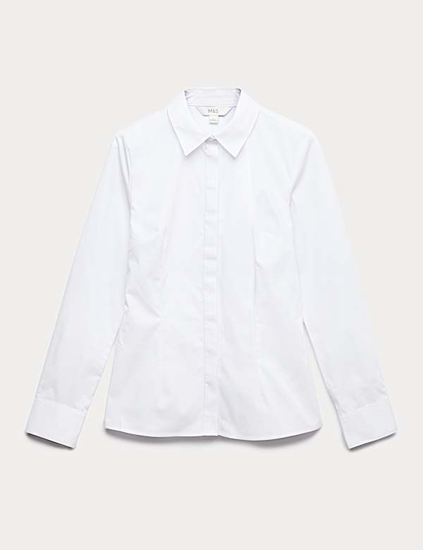 Cotton Rich Collared Fitted Shirt - FR