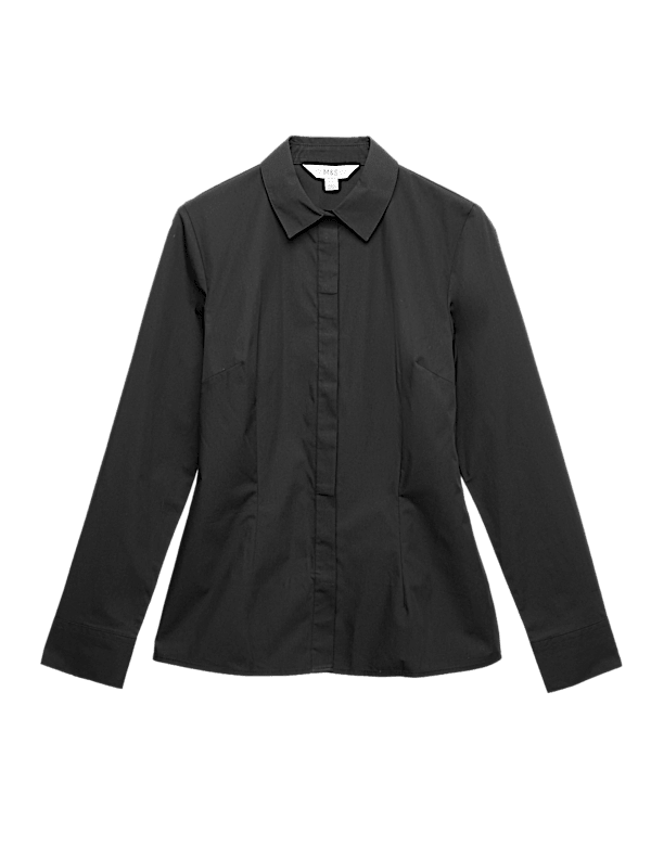 Cotton Rich Collared Fitted Shirt