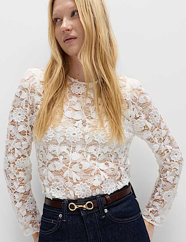 Lace Embroidered Floral Top