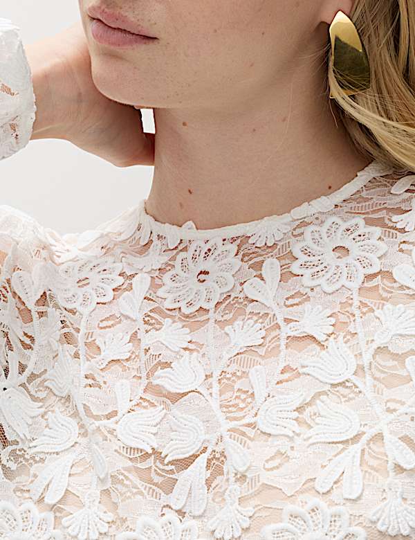 Lace Embroidered Floral Top