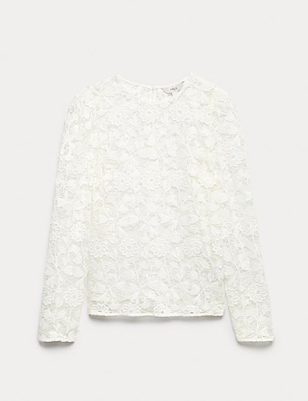 Lace Embroidered Floral Top