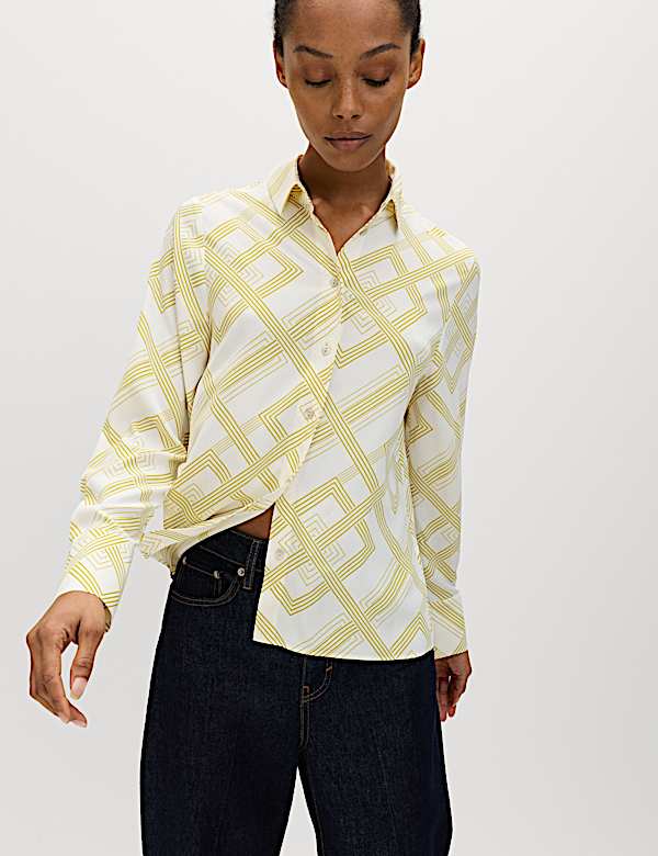 Geometric Collared Shirt - TW