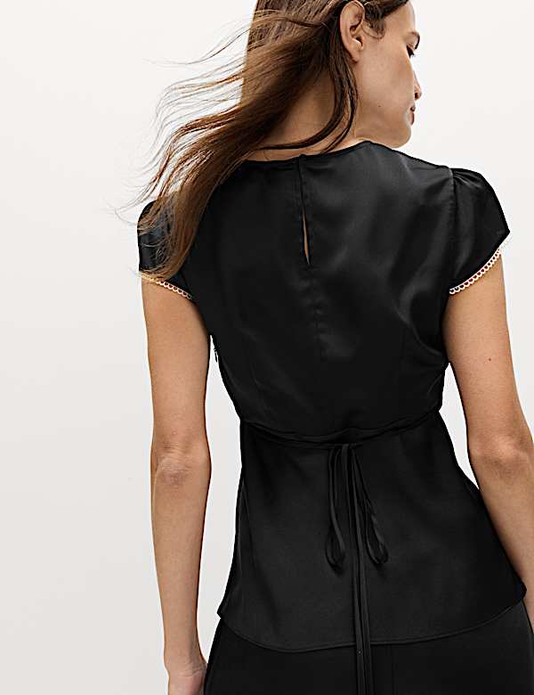 Satin Lace Insert Top