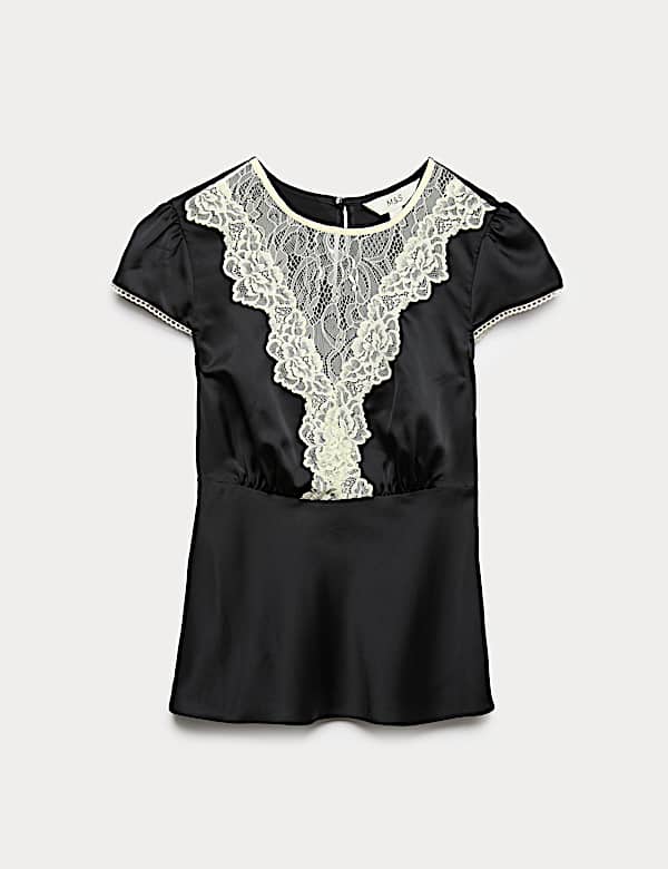 Satin Lace Insert Top