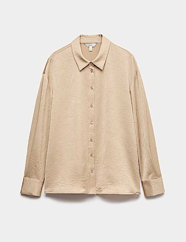 Textured Collared Button Through Shirt - NO