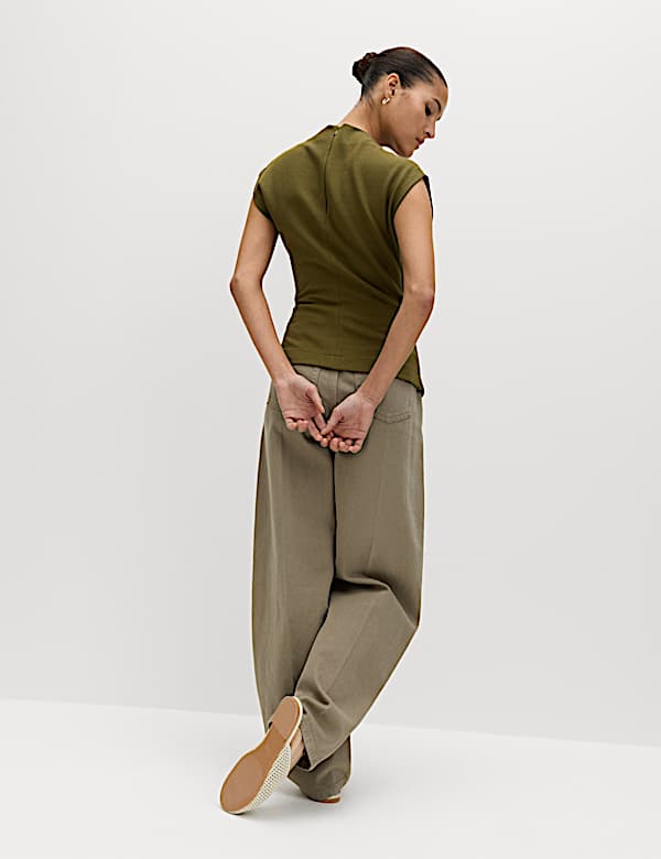 Cotton Rich Drape Sleeveless Top - US