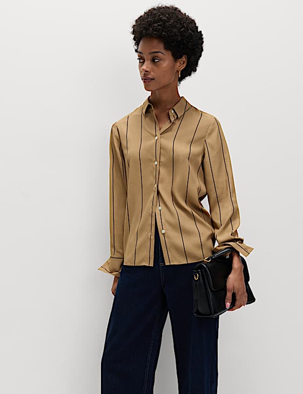 Striped Shirt Collared Shirt - AU