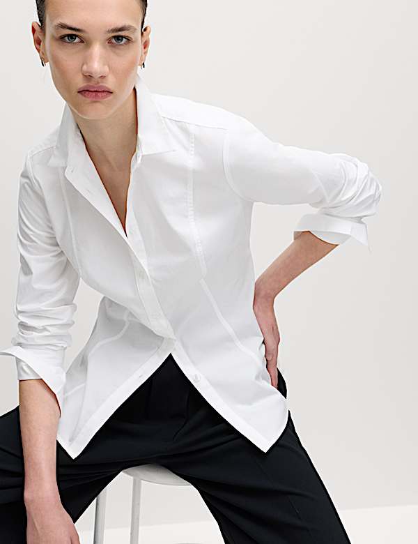 Pure Cotton Back Belt Detail Shirt