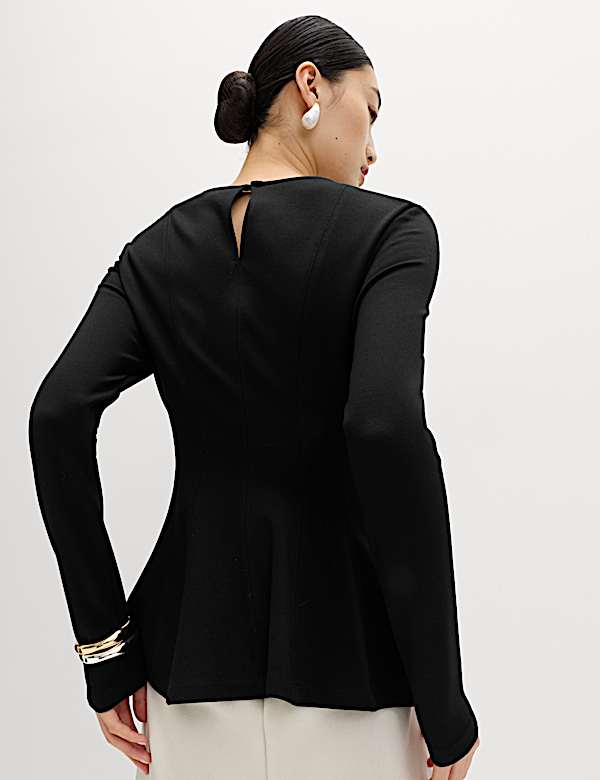 Top p&eacute;plum &agrave; manches longues et taille ajust&eacute;e - LU