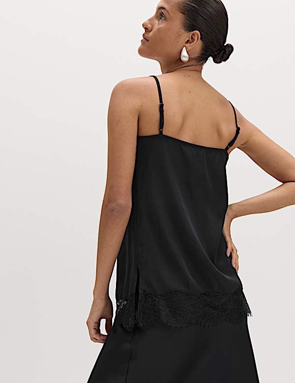 Lace Detail V-Neck Cami Top - IT