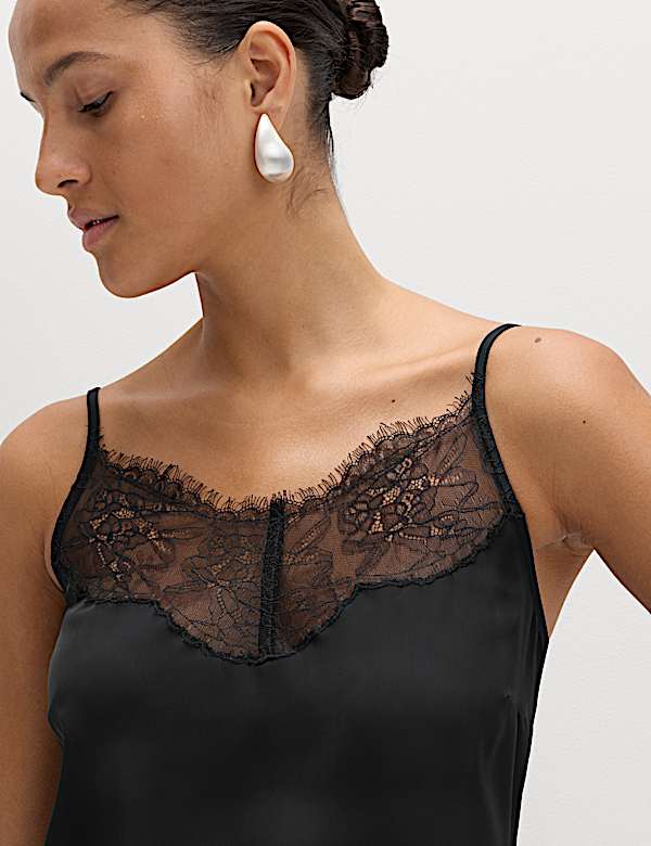 Lace Detail V-Neck Cami Top - IT