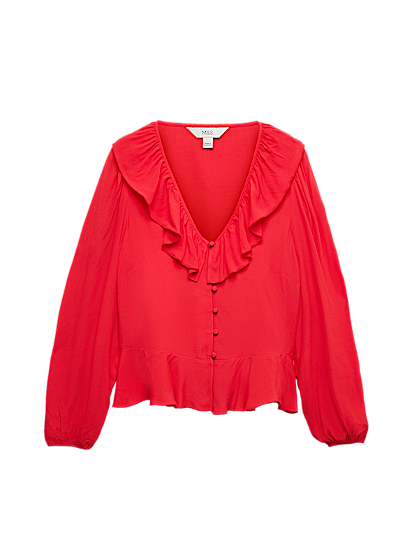 Waisted Ruffle Blouse