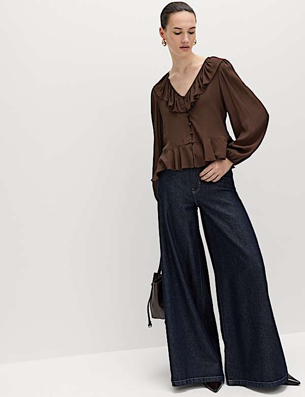 Waisted Ruffle Blouse