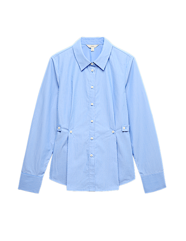 Pure Cotton Striped Button Detail Shirt