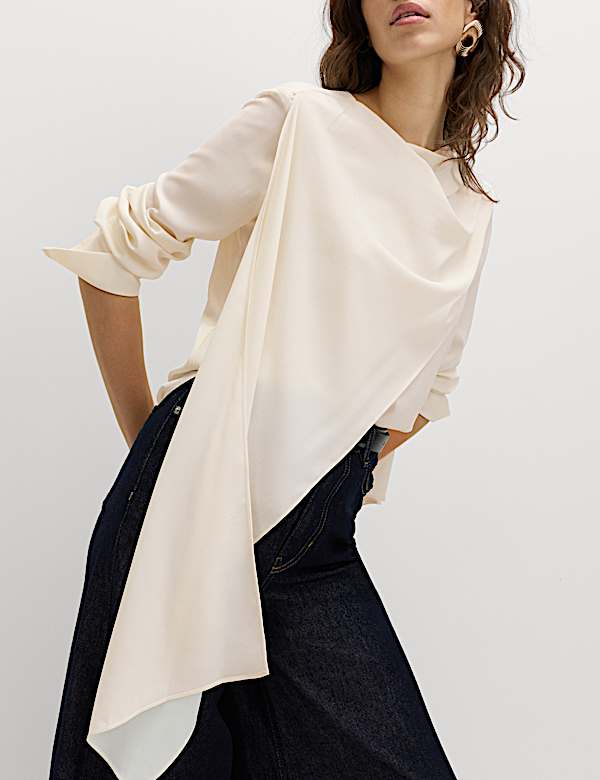 Scarf Detail Blouse | IVORY | Blouses | M&S JE