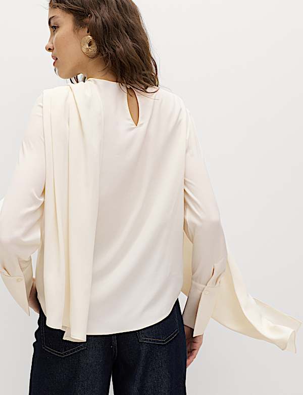 Blouse met sjaaldetail - NL