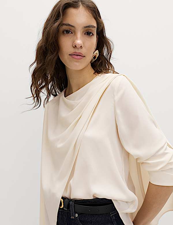 Blouse met sjaaldetail - NL