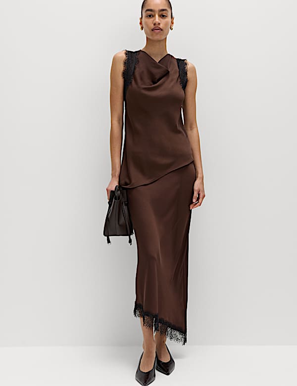 Lace Insert Draped Top - CZ