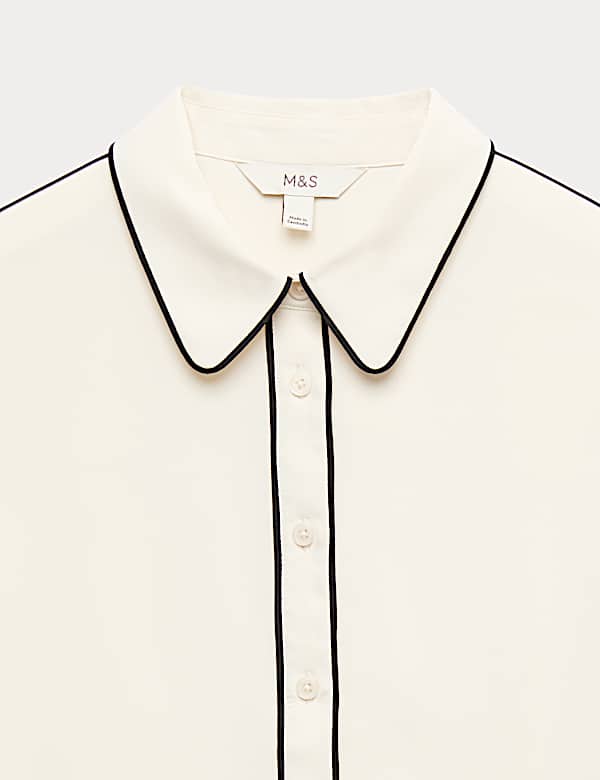 Bow Tie Piped Detail Shirt